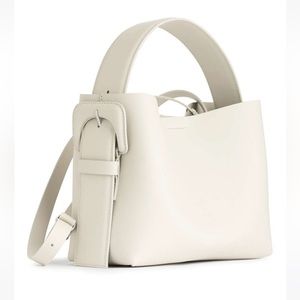 Arket Crossbody Bag - Rigid leather in off white